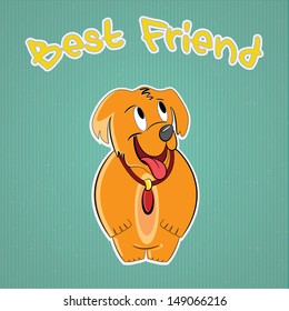 Cartoon Dog, Vector illustration