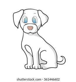 Cartoon dog, vector illustration