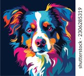 A cartoon of dog. vector illustration anime style, colorful, abstract, digital art