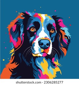 A cartoon of dog. vector illustration anime style, colorful, abstract, digital art