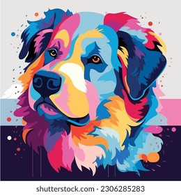 A cartoon of dog. vector illustration anime style, colorful, abstract, digital art