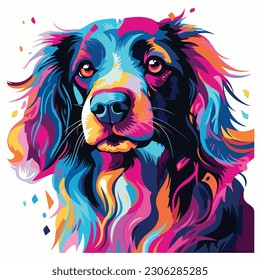 A cartoon of dog. vector illustration anime style, colorful, abstract, digital art