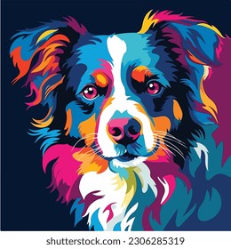 A cartoon of dog. vector illustration anime style, colorful, abstract, digital art