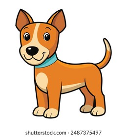 Ilustración vectorial de perro de dibujos animados aislado sobre fondo blanco.
