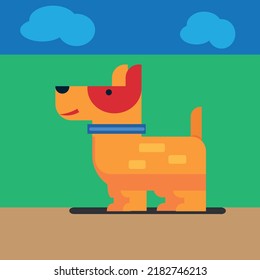 Cartoon-Hund im Vektormodus