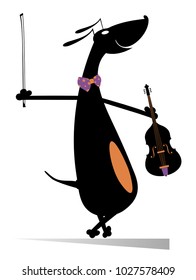 Cartoon dog violinist illustration isolated
Smiling dachshund is playing music on the violin isolated on white illustration vector
