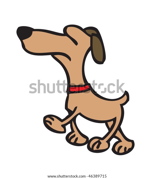 Cartoon Dog Walking Stock Vector (Royalty Free) 46389715