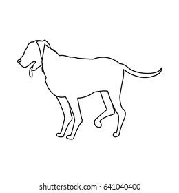 cartoon dog walking pet animal outline
