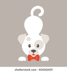 cartoon dog white vector