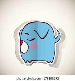 Cartoon doggy character cut out from paper. Vector collection.