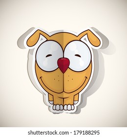 Cartoon doggy character cut out from paper. Vector collection.
