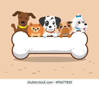 Cartoon dogs with big bone
