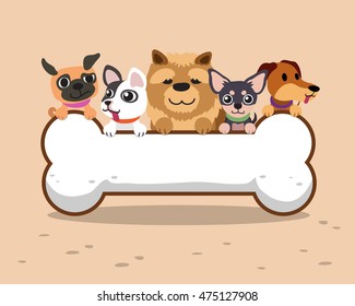 Cartoon dogs with big bone sign