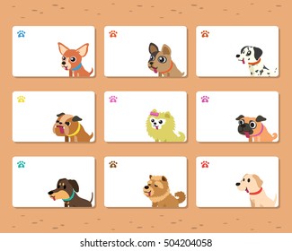 Cartoon dogs cards template