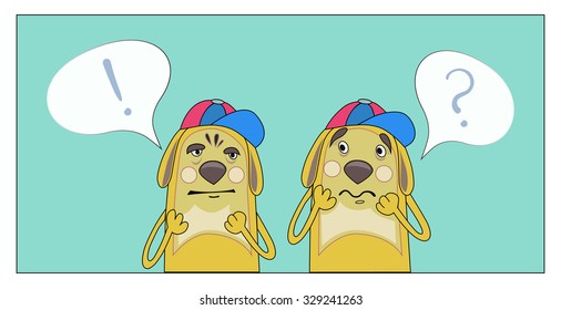 Cartoon dogs, elements for your design, vector illustration