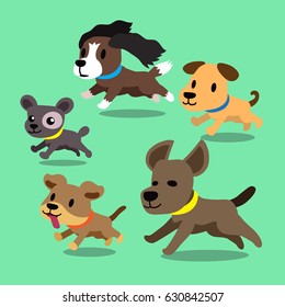 Cartoon dogs running set