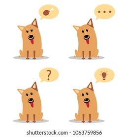 Cartoon dogs with speech bubbles flat illustration
