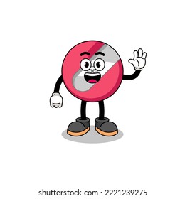 cartoon doing wave hand gesture pencil sharpener