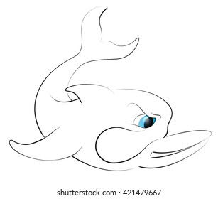 Cartoon Dolphin is Coloring Book.