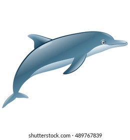 Cartoon dolphin jumping