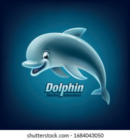 cartoon dolphin for logo and mascot