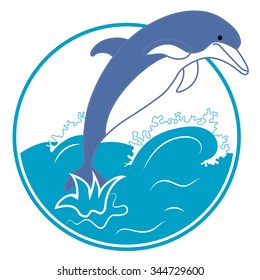 Cartoon dolphin on a white background vector illustration