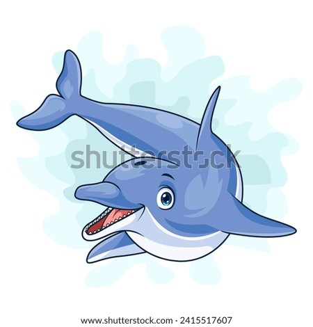 Cartoon Dolphin on white background