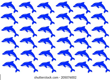 Cartoon of dolphin pattern
