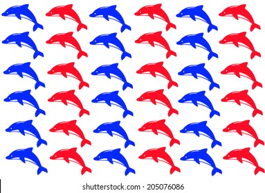 Cartoon of dolphin pattern