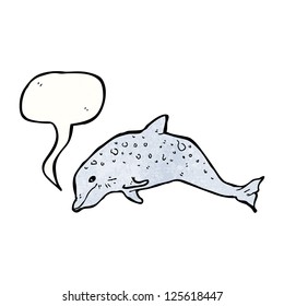 golfinho de desenho animado com balão