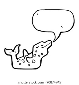 golfinho de desenho animado com balão