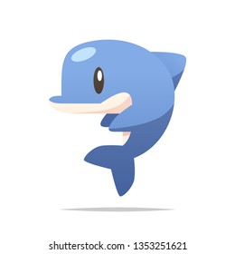 Cartoon dolphin vector isolated illustration