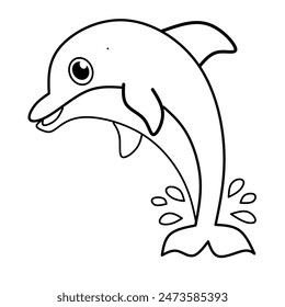 cartoon dolphin vector sketch image