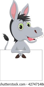 cartoon Donkey with blank sign