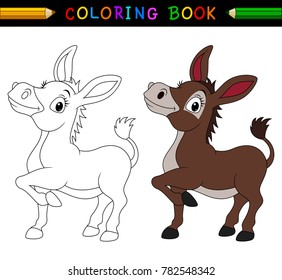 Cartoon donkey coloring book