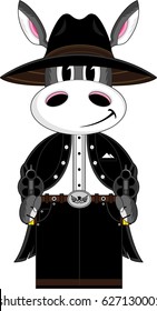 Cartoon Donkey Cowboy