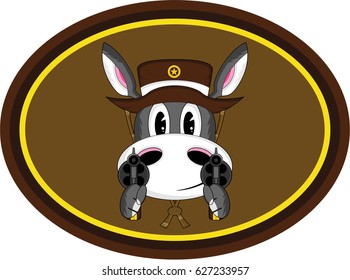 Cartoon Donkey Cowboy
