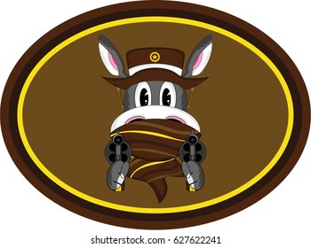 Cartoon Donkey Cowboy