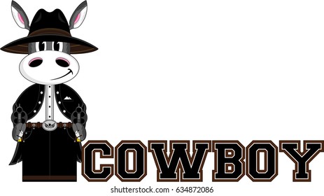 Cartoon Donkey Cowboy