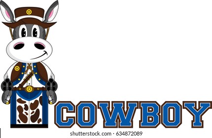 Cartoon Donkey Cowboy