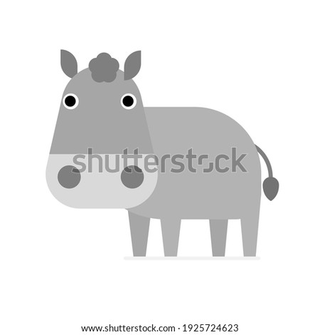 Cartoon of a donkey on white background.