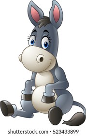 Cartoon donkey sitting