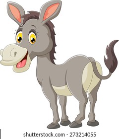 cartoon donkey smile and happy