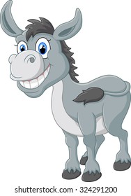 cartoon donkey smile and happy