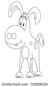 Cartoon donkey smile and happy