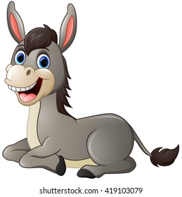 cartoon donkey smile and happy