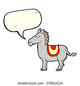 burro de dibujos animados con burbuja de habla