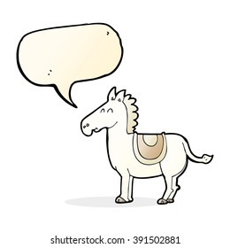 cartoon donkey with speech bubble