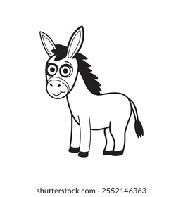 Ilustrações de vetor de burro de desenho animado 