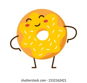 Cartoon Donut Character Bakery Icon Vector Stock Vector (Royalty Free ...